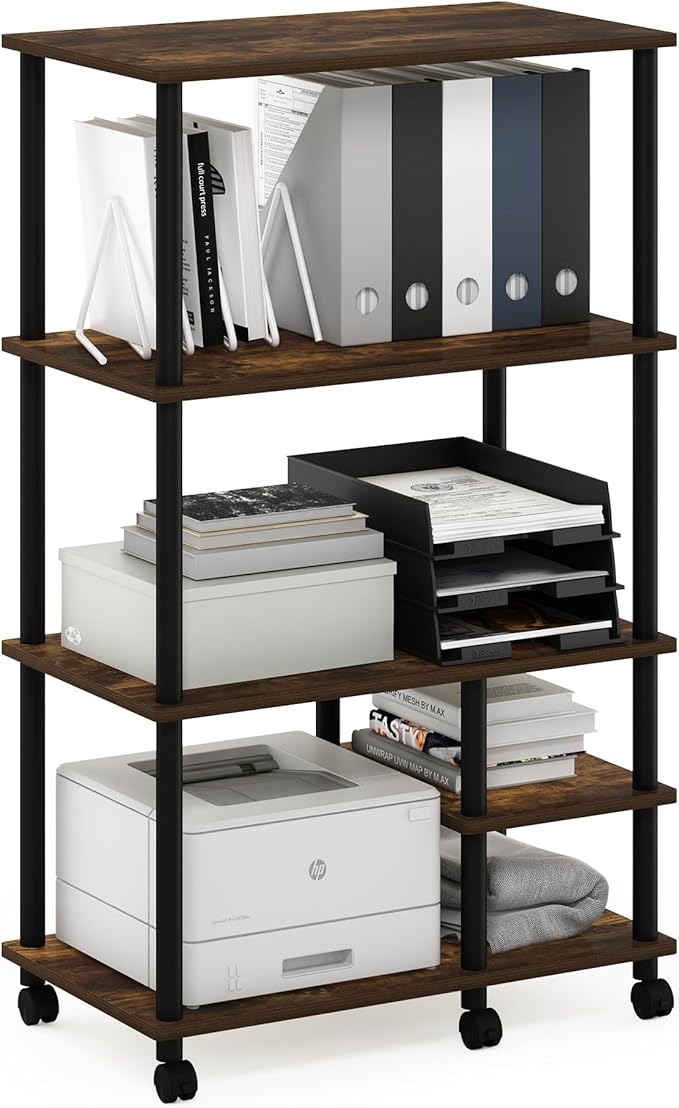 Furinno Turn-N-Tube 3-Tier Toolless Multipurpose Printer Stand Display Storage Shelf
