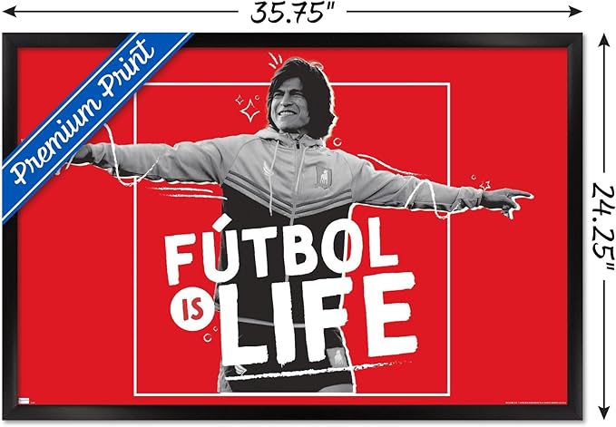 Ted Lasso - Futbol is Life Wall Poster, 34L" x 22.4W", Black Framed Version