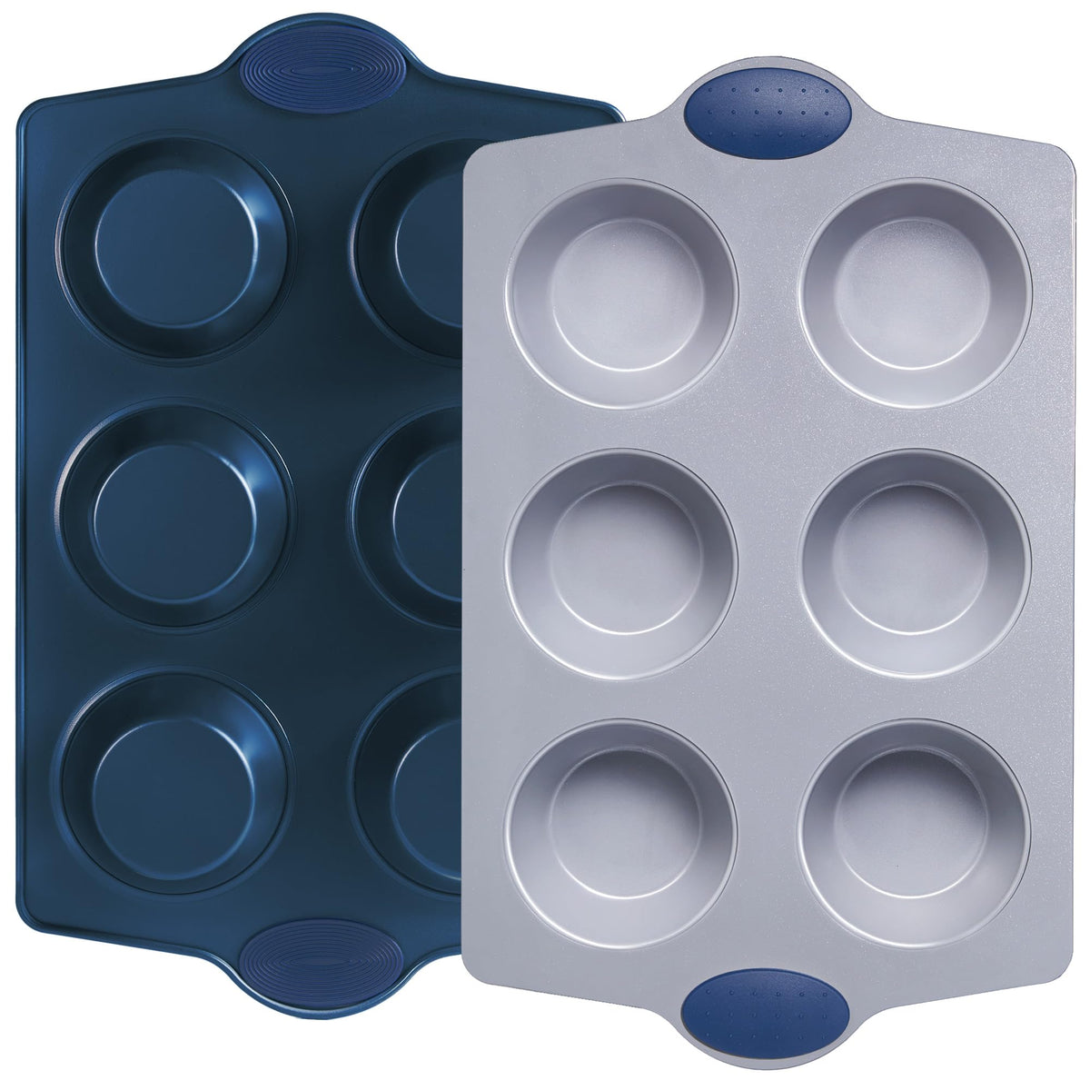 BRONYPRO 24-Cup Non Toxic Nonstick Ceramic Mini Muffin Pan & Cupcake Tin, PFOA & PFOA Free, Heavy Duty Rust-Resistant Aluminized Steel, Oven & Dishwasher Safe, Blue