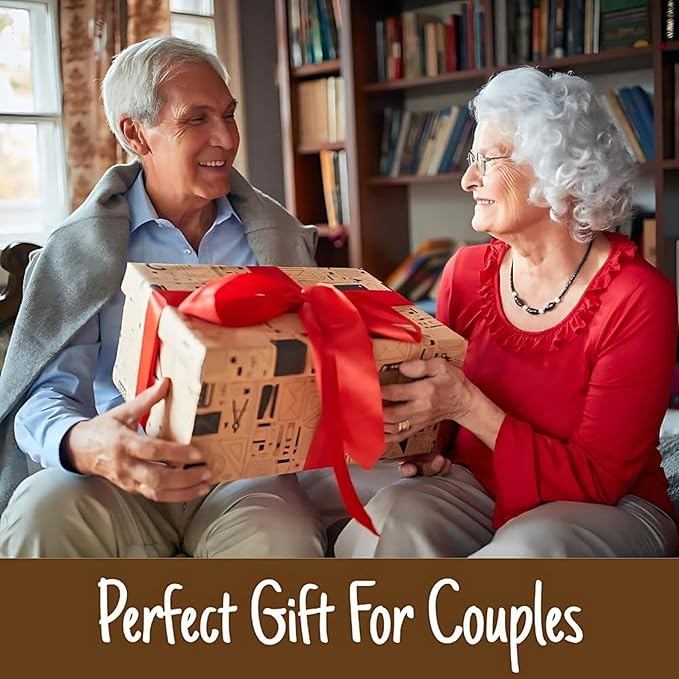 Personalized Growing Old Together Christmas Wooden Plaque, Custom Couple Figurine Gift, Festive Holiday Home Decor, Romantic Keepsake for Husband Wife, Grandparents, Anniversary Christmas Gift