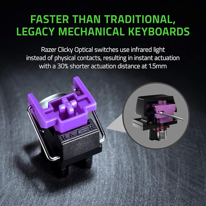 Razer Huntsman Mini 60 Percent Wired Optical Clicky Switch Gaming Keyboard with Chroma RGB Backlighting, PBT Keycaps, Mechanical Keyboards for PC Gaming Computer, Mercury White (Renewed)