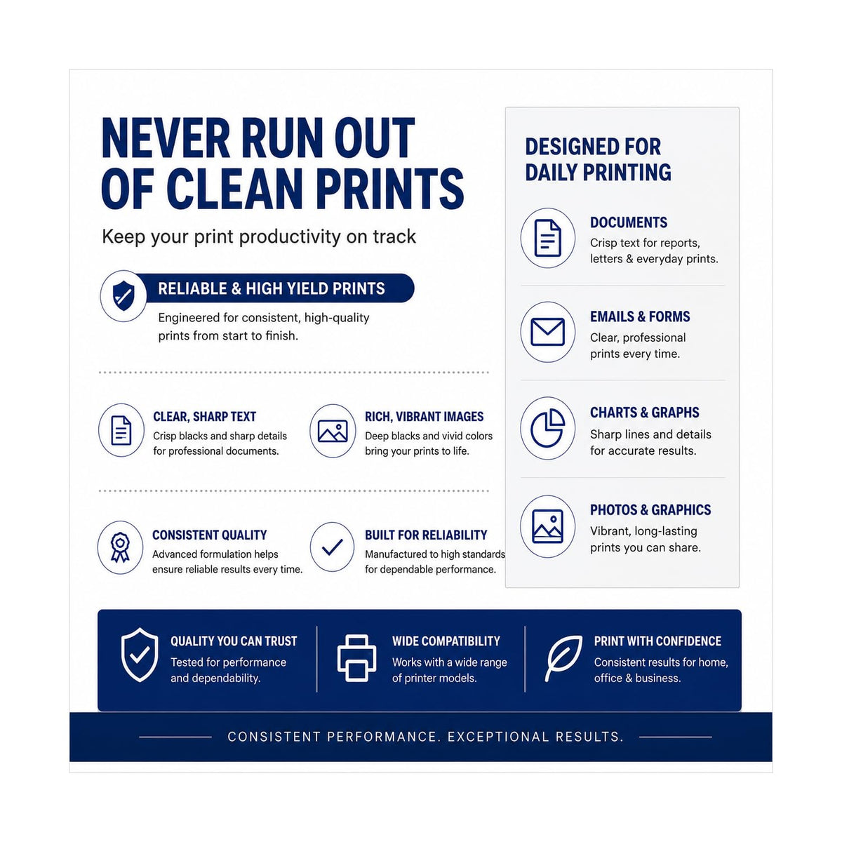 Original Printer Cleaning Sheets – Reliable Solution for Cleaning Rollers & Fixing Paper Feed Issues – Compatible with Inkjet & Laser Printers (8.5 x 11" - 10 Pack)