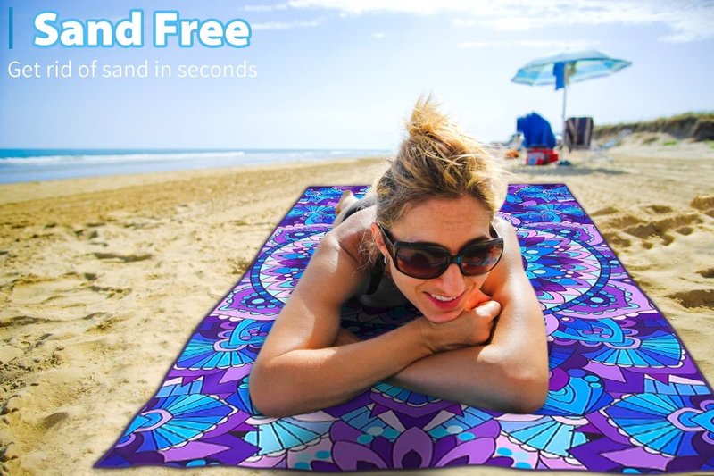 Microfiber Thin Beach Towel Lightweight Oversized 71x32 Extra Large Sand Free Towels Quick Dry for Travel Pool Camping Sports Beach Accessories Vacation Essential Gift Green