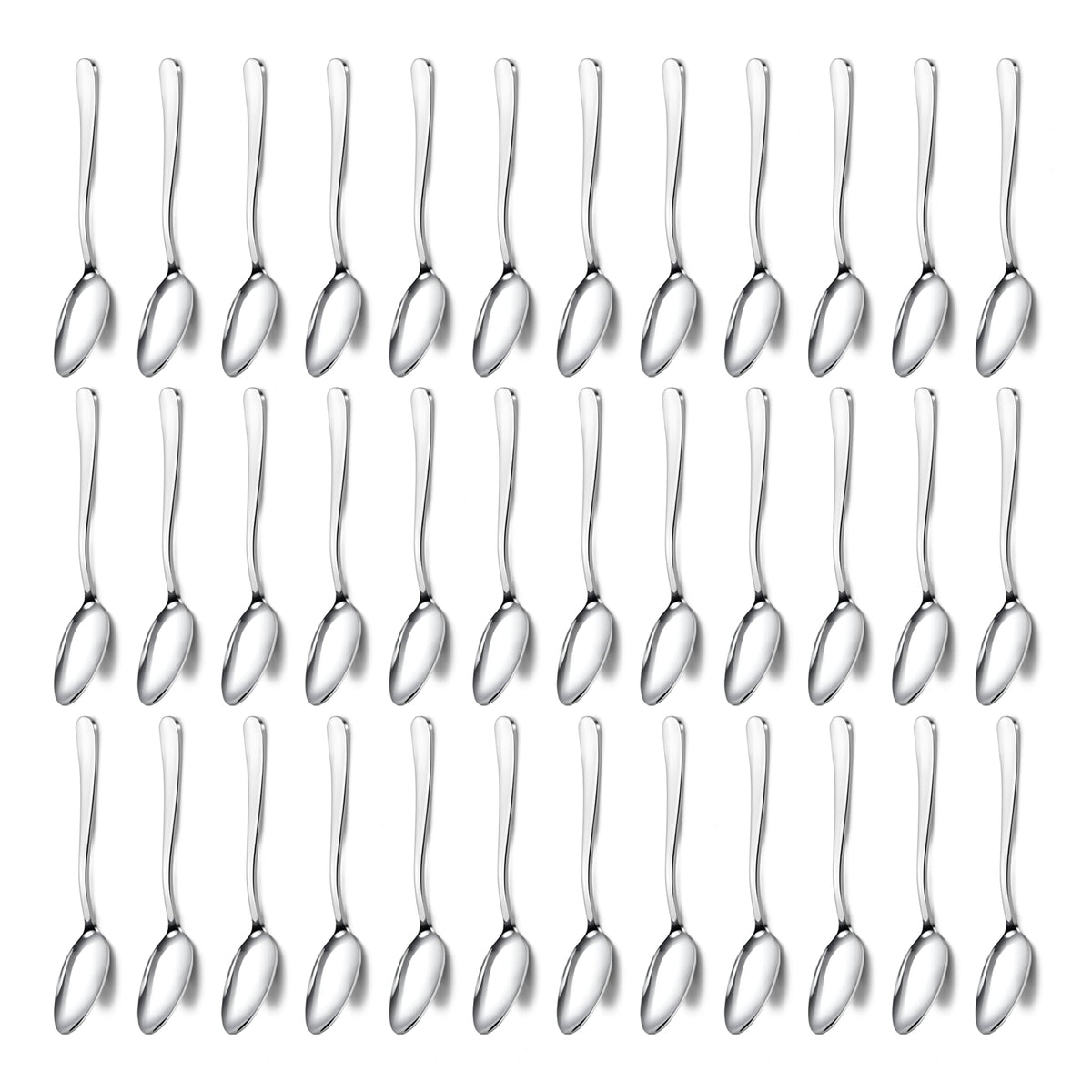 Pleafind 24 -Pcs Dinner Spoons, 7.4 inch Spoons Silverware, Stainless Steel Spoons Set, Silver Spoons, Silverware Spoons Use for Home, Kitchen, Restaurant,Dishwasher Safe, Mirror Polished