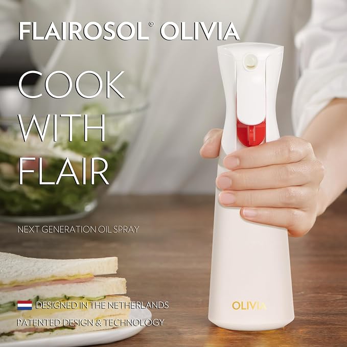 FLAIROSOL OLIVIA Oil Sprayer for Cooking, 200ml Glass Olive Oil Sprayer