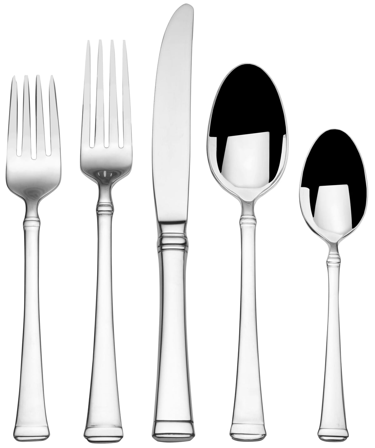 Mikasa Bravo 65-Piece Flatware Set, Service for 12, 18/10 Stainless Steel Silverware with Mirror Finish, Includes 5 Serving Utensils, Dishwasher Safe