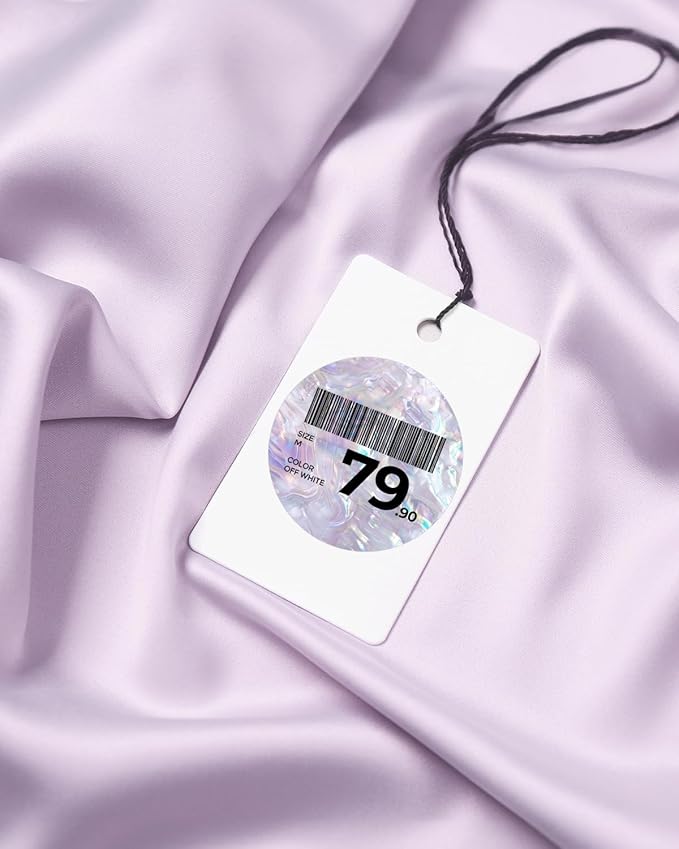 MUNBYN 2 Inch Round Shell Texture Thermal Labels, Direct Waterproof Circle Thermal Sticker Labels for Small Business, 500 Sheets/Roll (Purple)