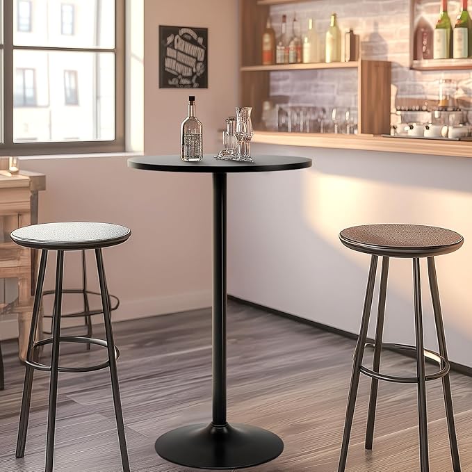 FDW Bistro Pub Table 40 Inch Height Cocktail Table Round Bistro Bar Table for Home and Kitchen Dining