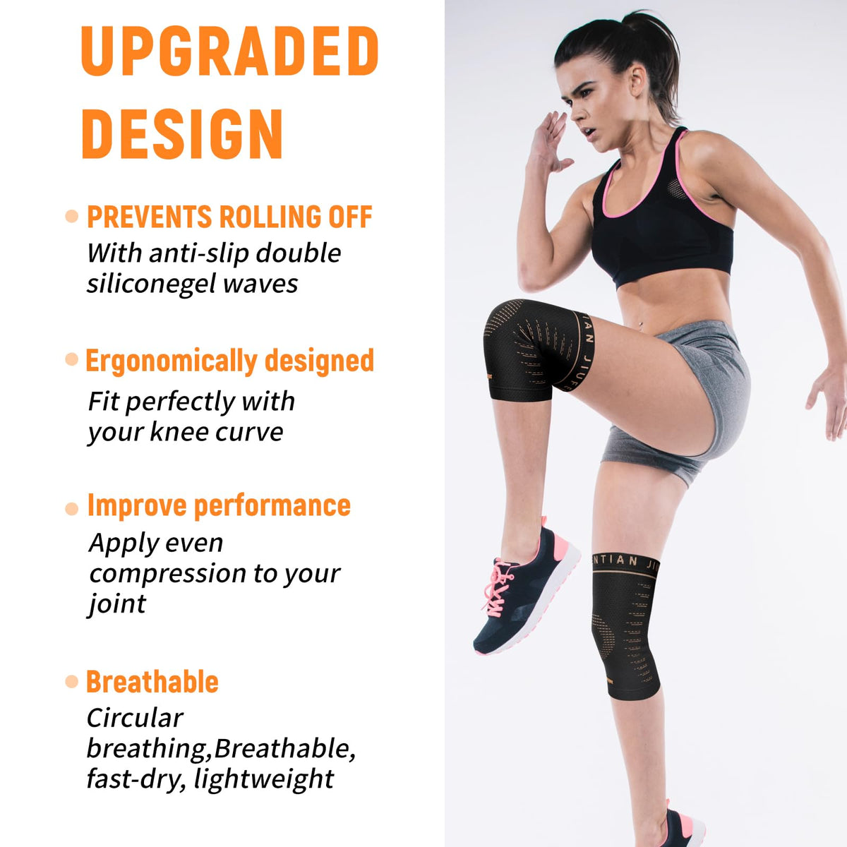 JIUFENTIAN Copper Knee Sleeve,Copper Knee Braces for Women and Men Arthritis,ACL, Tendinitis, Meniscus Tear, Joint Pain Relief, Running, Working Out, Fitness, Weightlifting (XLarge)