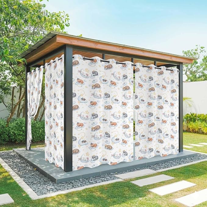 Cartoon Animals Outdoor Curtains
