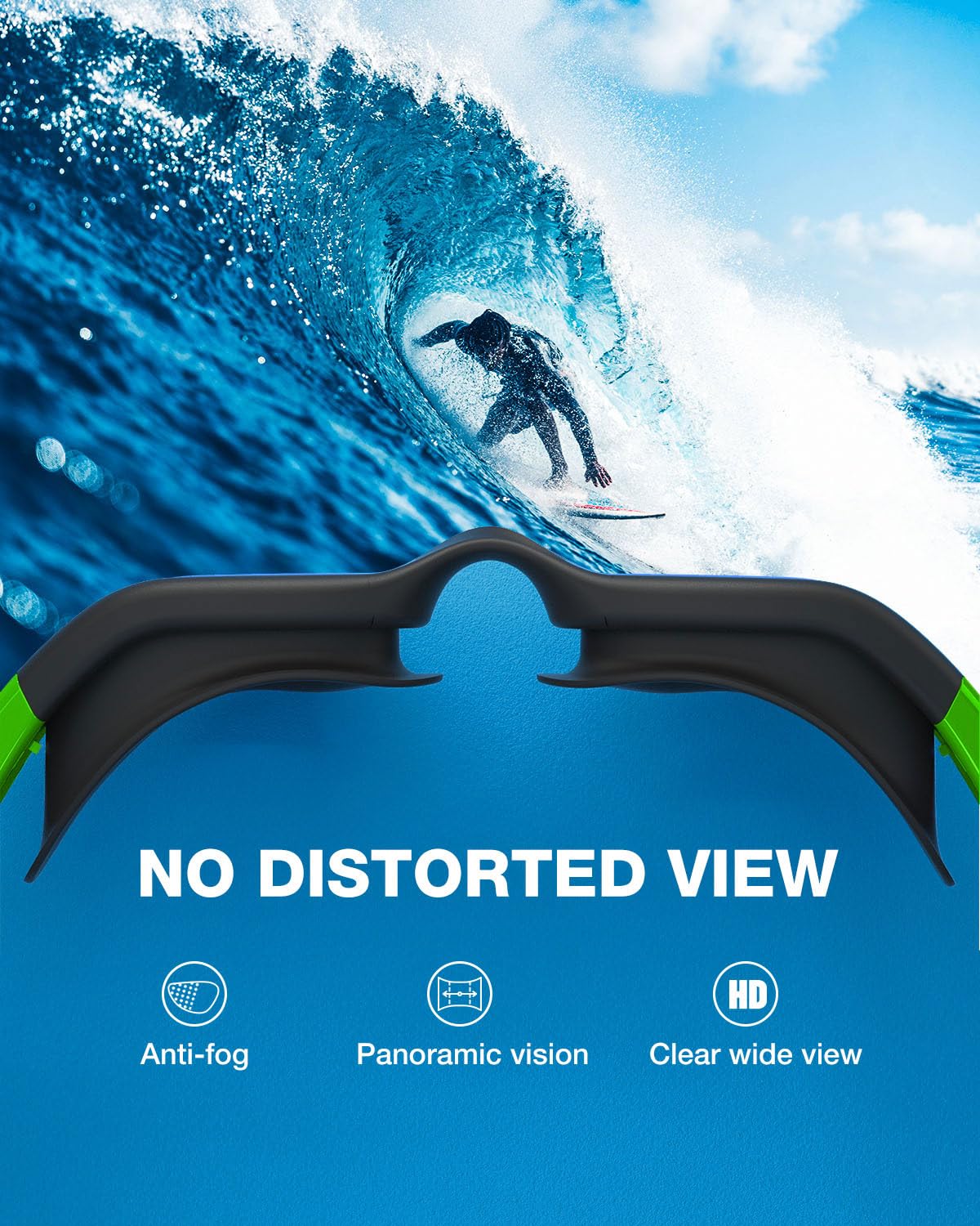 ZIONOR Swim Goggles, Upgraded G1 Polarized Swimming Goggles Anti-Fog for Adult Men Women B9 (Polarized + Mirror Silver)