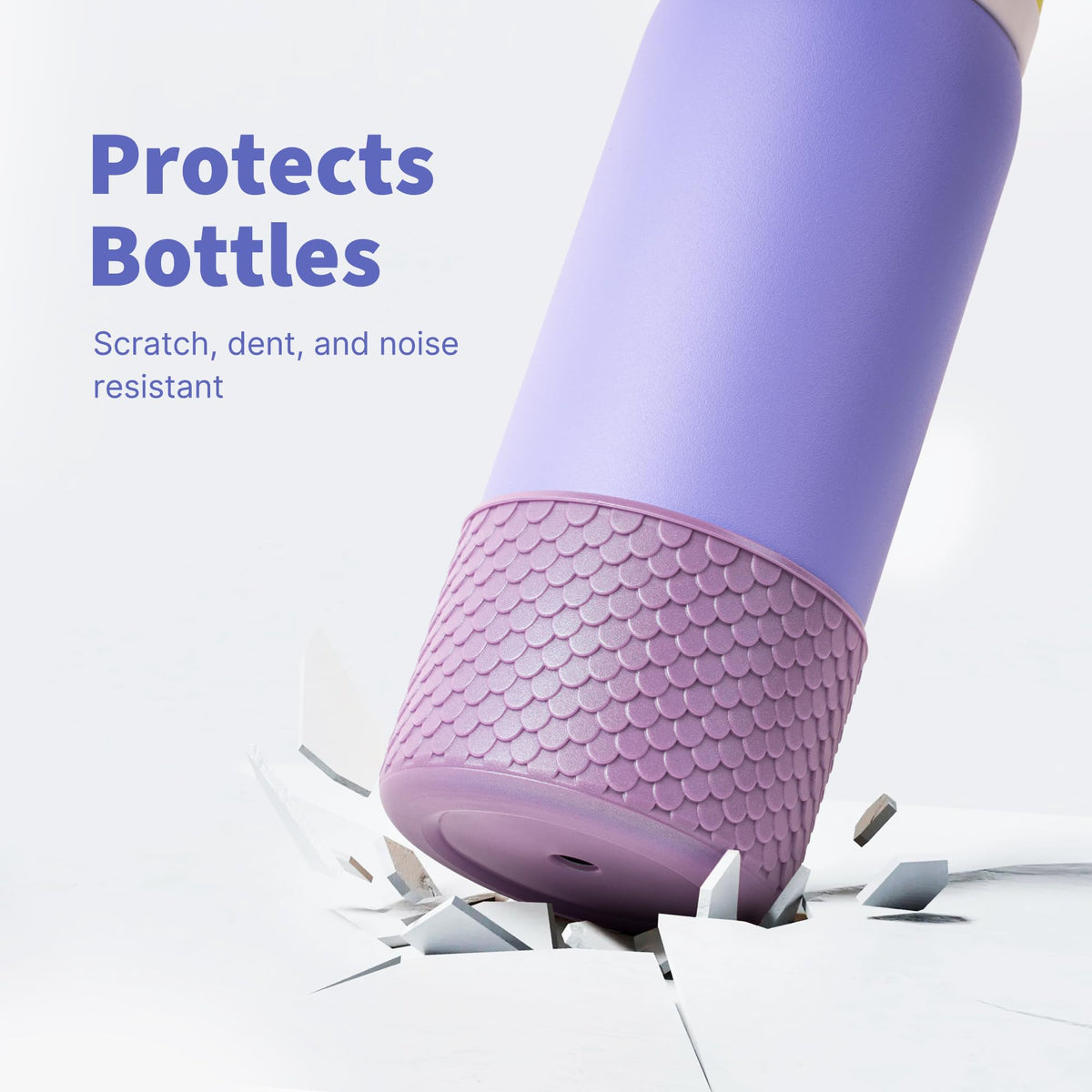 Diumepo Silicone Water Bottle Boot for Owala 32 oz, Anti-Slip Protective Sleeve Bottom Bumper Protector for Owala FreeSip/Twist/Flip 32 oz Water Bottle, BPA Free(Pearlescent White)