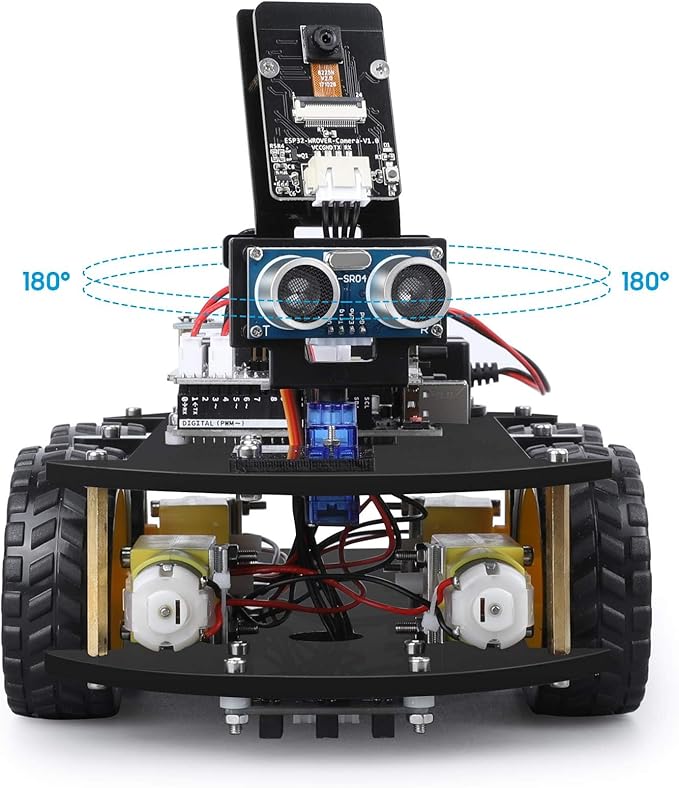 ELEGOO UNO R3 Smart Robot Car Kit V4 for Arduino Robotics for Kids Ages 8-12 12-16 STEM Science Kits Coding Gifts for 8 9 10 11 12 13 14 15 16 Year Old Boys Girls Teens Cool Engineering Building Toys