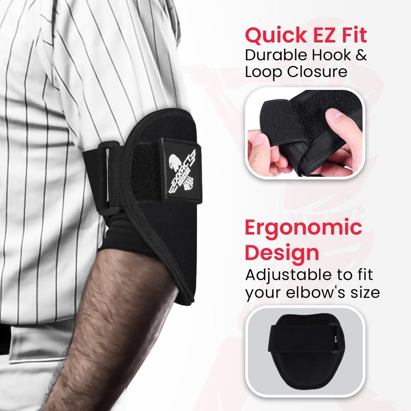 Exxact Sports Baseball Elbow Guard Youth & Adult, Flexible Batters Softball Elbow Guard Baseball with Adjustable Strap