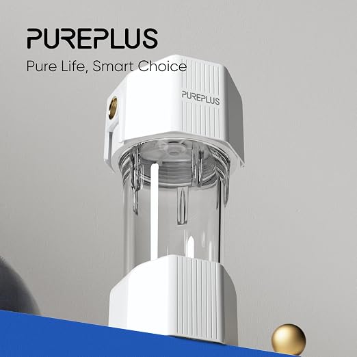 PUREPLUS Whole House Water Filtration System, 10″ × 4.5″ Housing, 1″ NPT