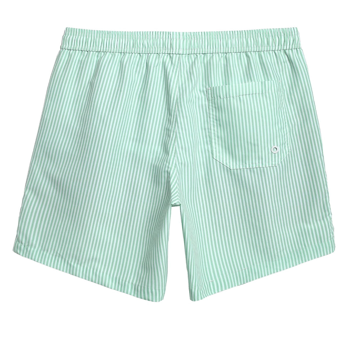 maamgic Mens Swim Trunks Quick Dry Swim Shorts with Mesh Lining Funny Swimwear Bathing Suits 7inch Green Stripes Medium