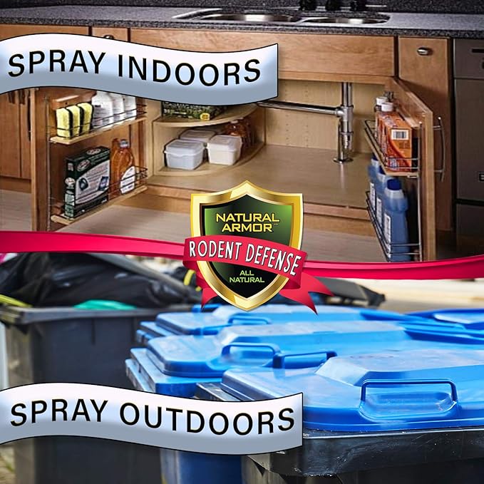 Peppermint Repellent for Mice/Mouse, Rats & Rodents. Natural Spray for Indoor & Outdoor Use. Natural Armor Rodent Shield. 320 Fl Oz (2.5 Gallons)