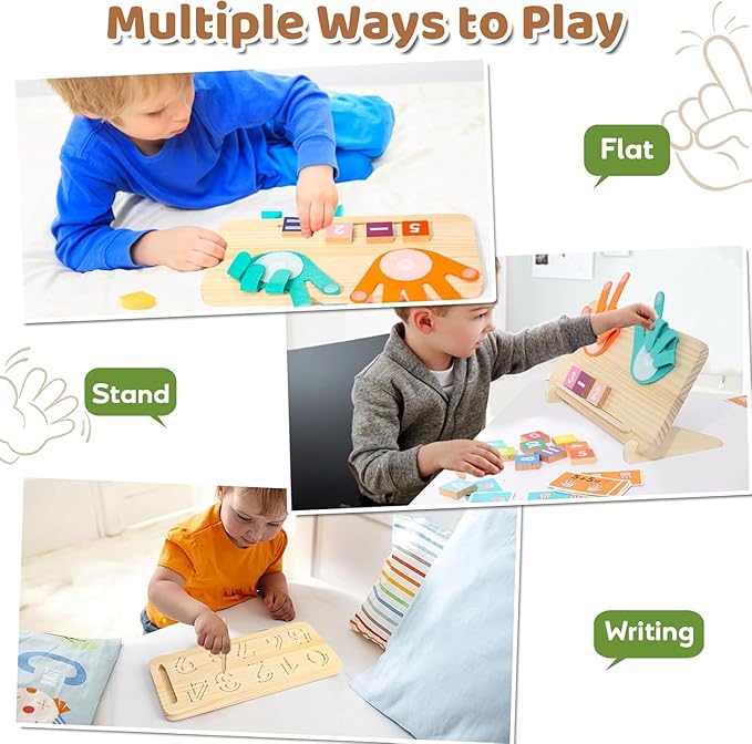 HANR Montessori Math Counting Toys,Preshool Learning Toys for Toddlers 3-6, Educational Math manipulatives for Kids,Number Counting Blocks,Montessori Toys for 3-5 Year Old Boys Girls Birthday Gifts