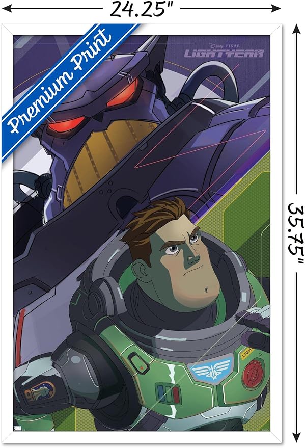 Trends International Disney Pixar Lightyear - Buzz and Zurg Wall Poster, 22.375" x 34", White Framed Version
