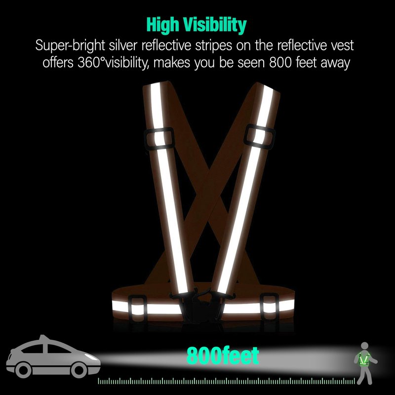SAWNZC Reflective Vest Running Gear, 2Pack High Visible Safety VES for Cycling Jogging Running Walking, Adjustable for Men Women