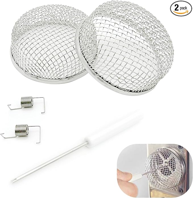Shakas 2 PCS RV Furnace Vent Screen, Stainless Steel Stove Flying Insect