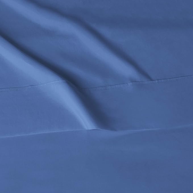 Amazon Basics Lightweight Super Soft Easy Care Wrinkle Free Microfiber 3 Piece Bed Sheet Set with 14-Inch Deep Pockets, Twin, Dutch Blue, Solid, Kids, Men & Women Bedding (Pack of 4)