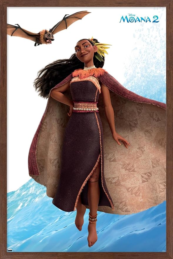 Trends International Disney Moana 2 - Matangi Wall Poster, 34L x 22.4W, Mahogany Framed Version