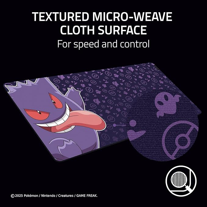 Razer Gigantus V2 XXL Gaming Mouse Pad: Textured Micro-Weave Cloth Surface - Thick, High-Density Rubber Foam - Anti-Slip Base - Pokemon Gengar Edition