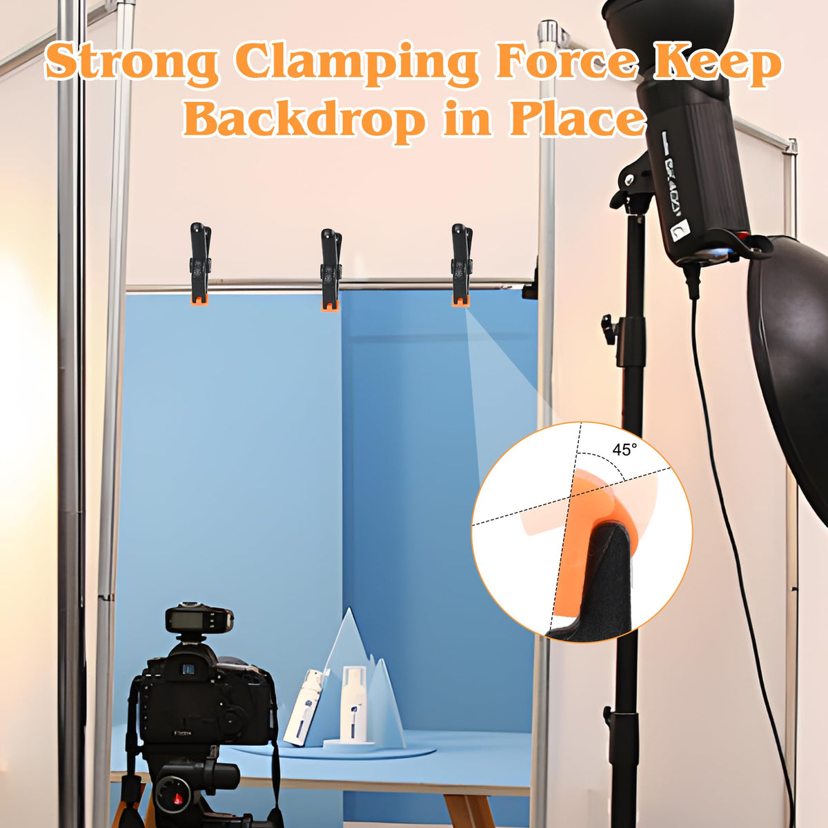 10 PCS Spring Clamps, LongYeah 4.5 Inch Plastic Spring Clips Heavy duty Backdrop Clips for Balloon Arch Photography Woodworking Crafts Tarp Clips Black