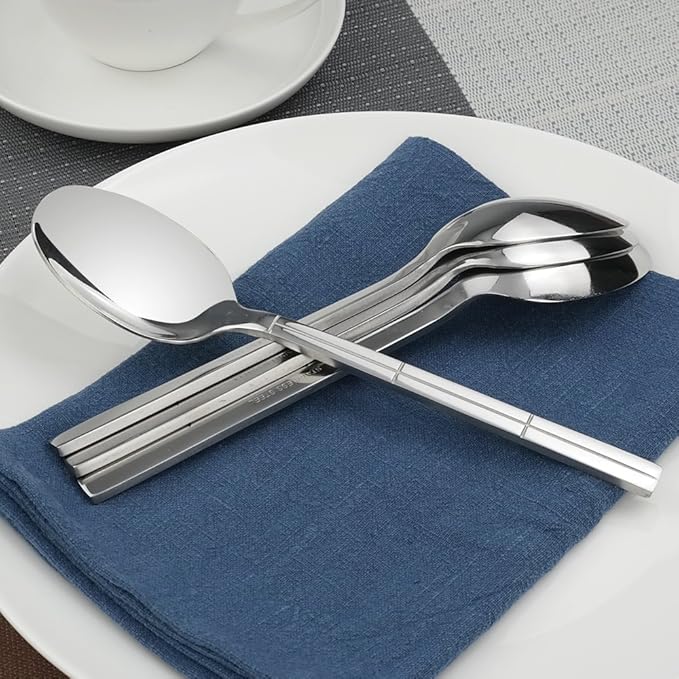 Lesbin Stainless Steel Dinner Spoons, 12-Piece Table Spoon Set