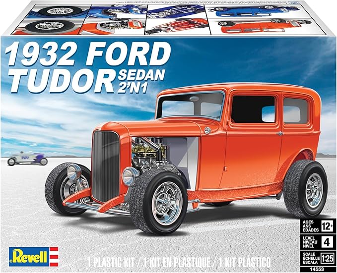 Revell 14553 '32 Ford Tudor Sedan 2'N1 1:25 Scale 188-Piece Skill Level 4 Model Building Kit