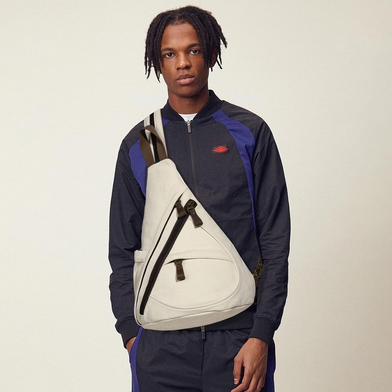 KL928 Canvas Sling Bag - Small Crossbody Backpack Shoulder Casual Daypack Rucksack for Men Women(Yellow+Orangered)