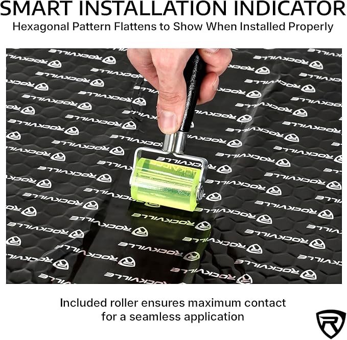 Rockville RockMat 15-15 15 Sq Ft Butyl Sound Deadening Mat 1.5MM 60 Mil, Aluminum Foil Backing, Vibration and Noise Damping for Car Truck Van RV Marine and Audio Installations