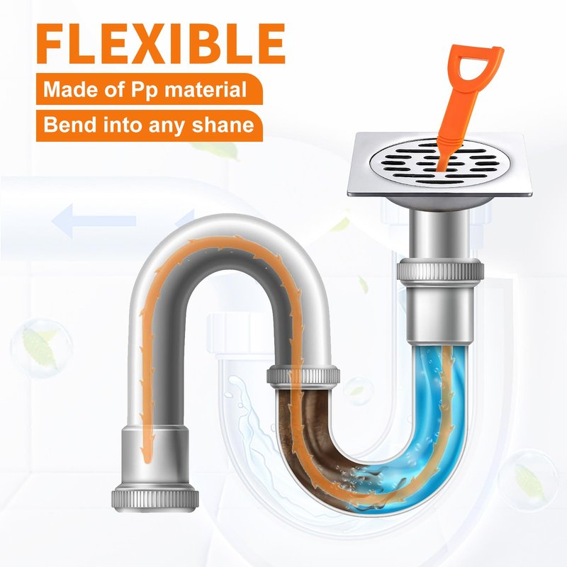 Drain Snake Drain Clog Remover Tool 4 Pack 20 Inch Flexible Hair Removal for Sink Shower Tub and Toilet with Grip Handle Easy Use Kitchen Bathroom Pipe Cleaner- AsonTao