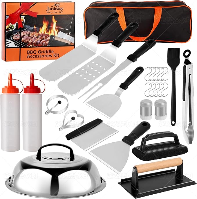 Jardeasy 29-Piece Grill Tools Set, Heavy Duty Stainless Steel BBQ Accessories for Outdoor BBQ & Camping