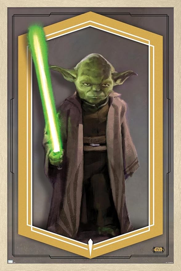 Trends International Star Wars: The High Republic - Yoda Wall Poster, 22.4L x 14.7W, Blonde Framed Version