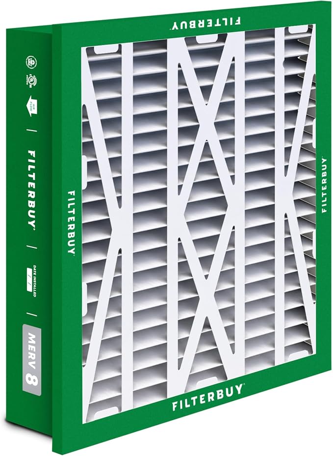 Filterbuy 20x25x5 Air Filter MERV 8 Essential Dust & Allergy Defense,