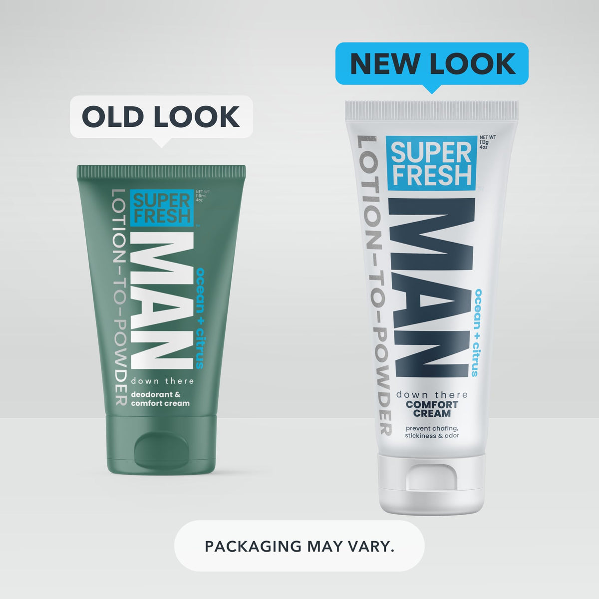Super Fresh Man Parts Ball Deodorant for Men | POWDER LOTION | Mens Hygiene Cream for Groin, Butt, & Body | Fresh Control Odor, Anti Chafing, Stop Itch, Absorb Sweat | Aluminum Free