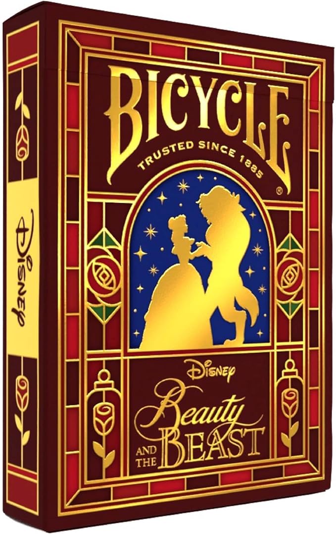 Bicycle Disney Beauty and The Beast Playing Cards – Premium Belle & Beast Deck, Enchanted Rose Collectible Cards for Classic Games, Magical Disney Gift for Kids & Adults