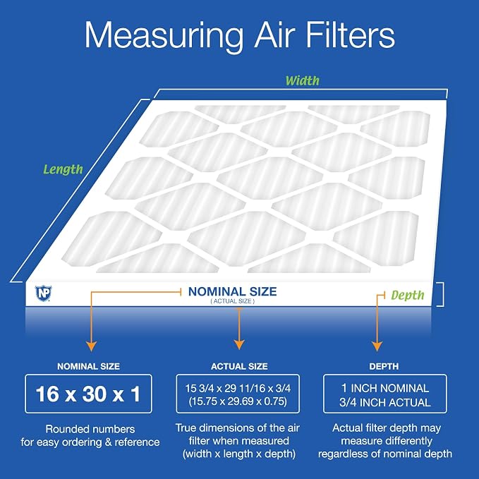 Nordic Pure 16x30x1 Pleated MERV 12 Air Filters 2 Pack