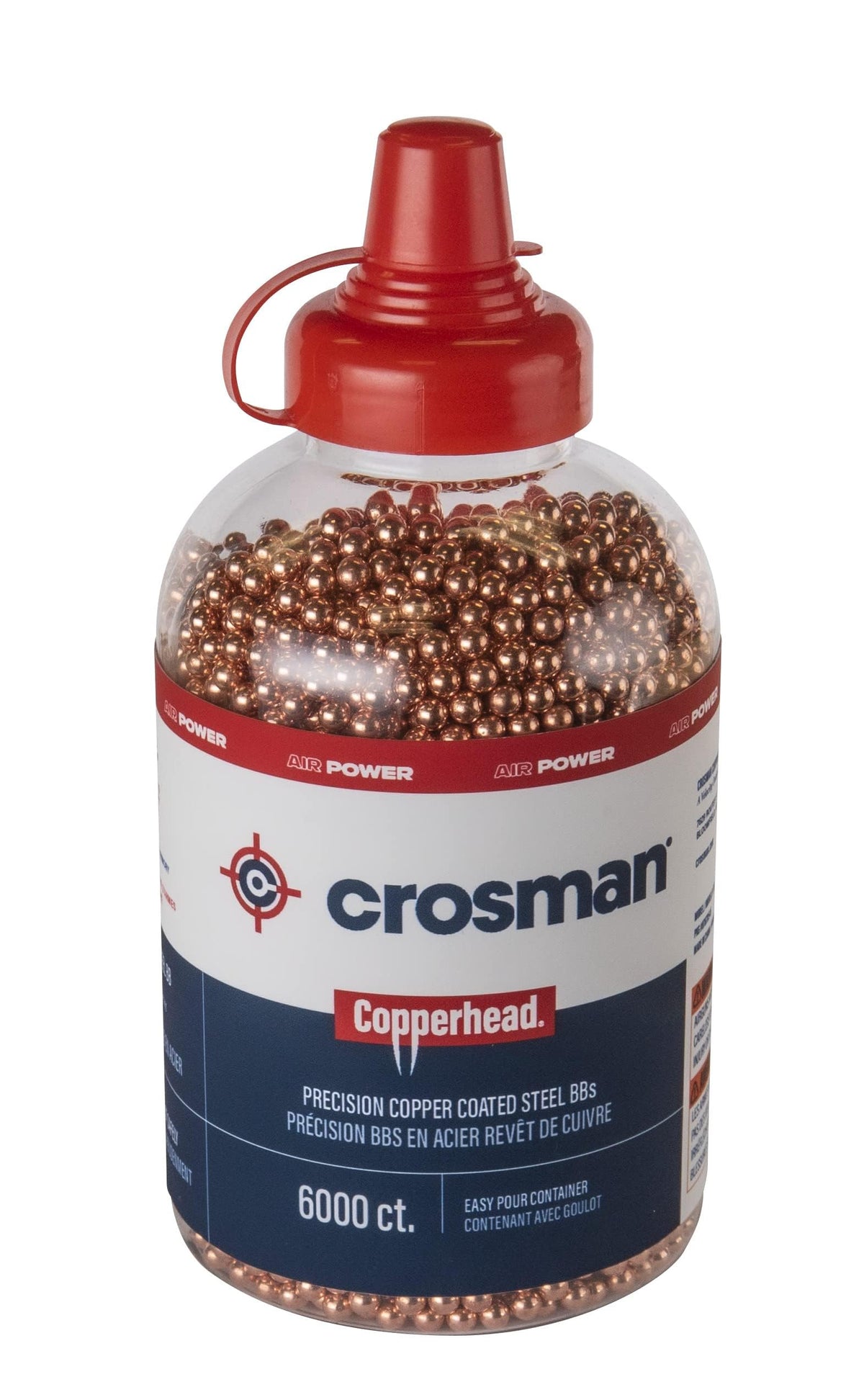 Crosman Copperhead 4.5mm Copper-Coated Steel BBS for Air Rifles and Air Pistols - EZ-Pour Bottle - 6000 Count - Copper