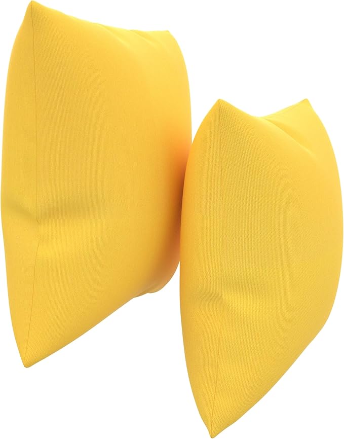 Covers & All Sunbrella Outdoor Throw Pillows, Pack of 2 Water Resistant & UV Fade Resistant Premium Square Throw Pillows (Inserts with Covers) for Indoor & Outdoor Use,20" x 20" Canvas Sunflower