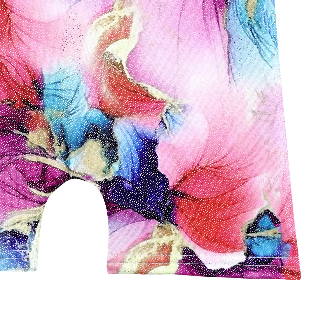 HOZIY Girls Gymnastics Outfit with Shorts Size 7-8 Years Kids Leo Tumbling Outfiits Purple Gold Red Floral Flower Marble Print Sparkle Biketard