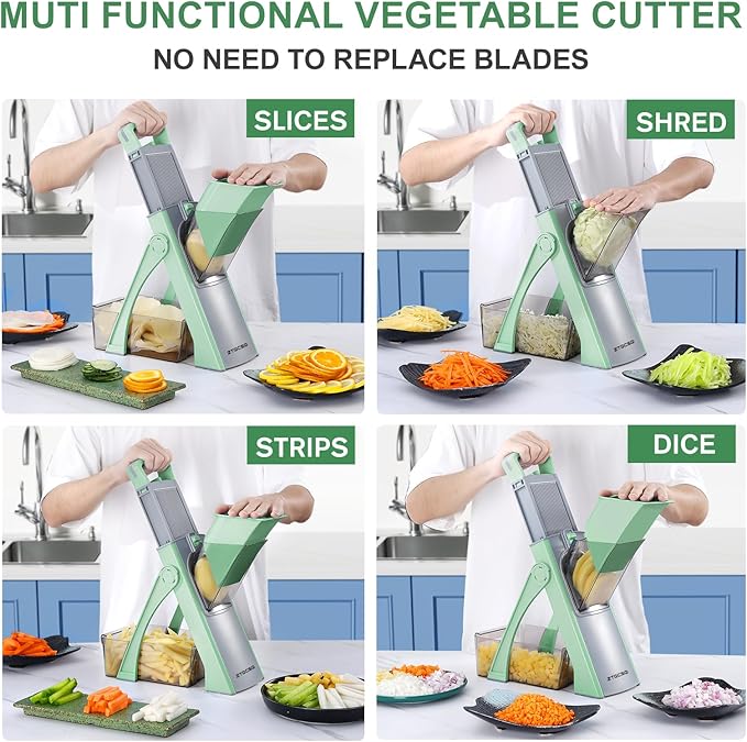 ZTQCSQ [All in 1] Upgraded Safe Mandoline Slicer for Kitchen, Veggie Slicer