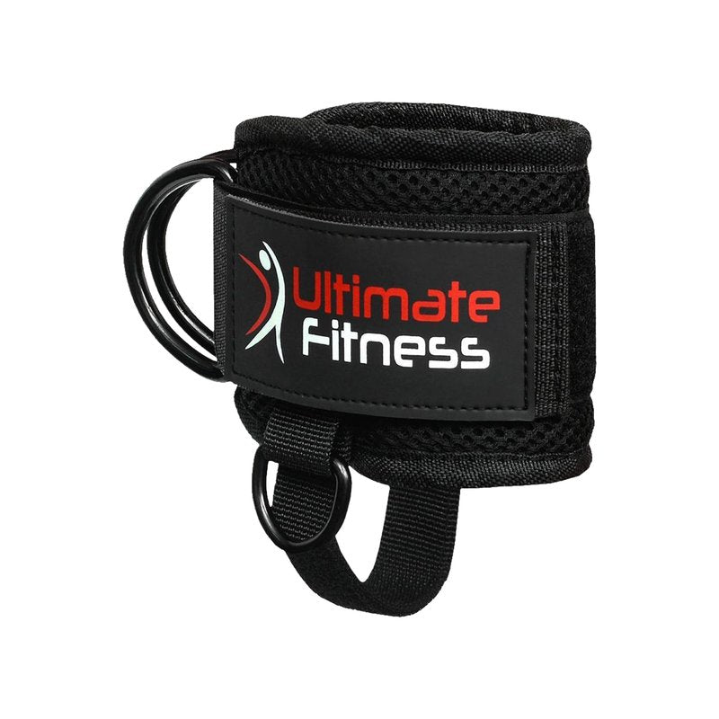 Ultimate Ankle Strap for Cable Machines - Neoprene Padded Ankle Wrist Cuffs D-Ring Glute Kickback Booty Workouts, Leg Extension & Hip Abductors (Single)