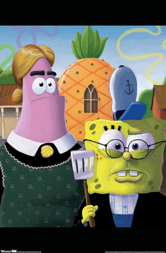 Trends International Nickelodeon Spongebob Squarepants - American Gothic Wall Poster, 19L x 13W, Premium Unframed Version