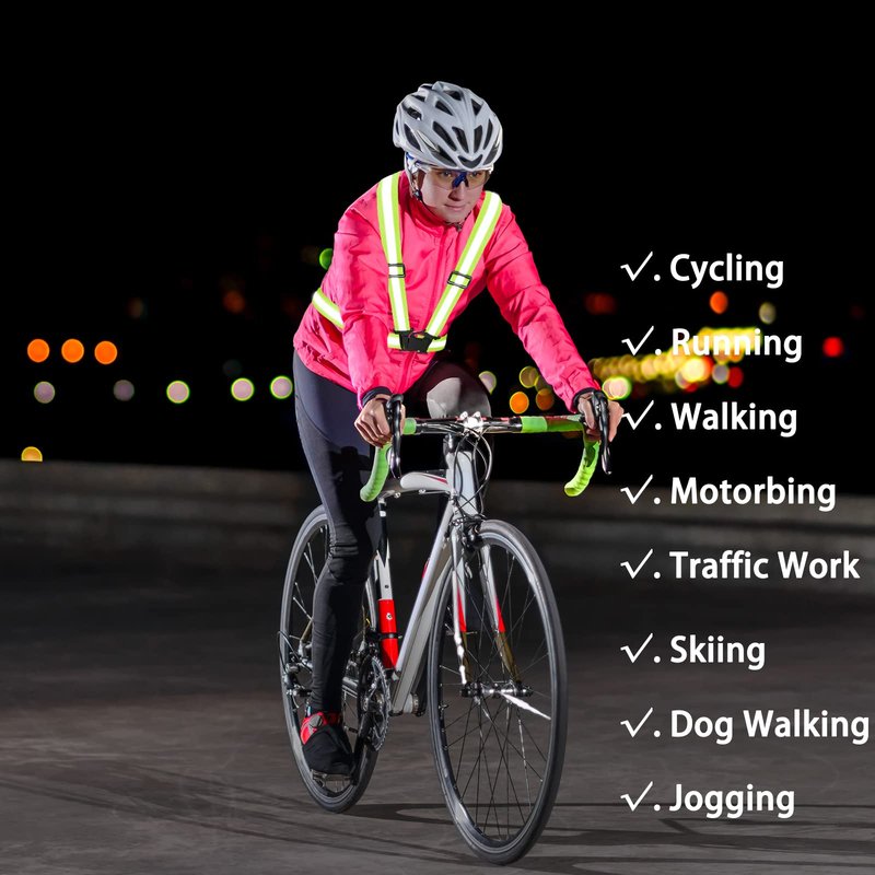 Fepdiu High Visibility Reflective Vest 2Pack Safety Vest Running Reflective Gear Adjustable Reflective Vest for Walking,Jogging,Hiking,Night Cycling