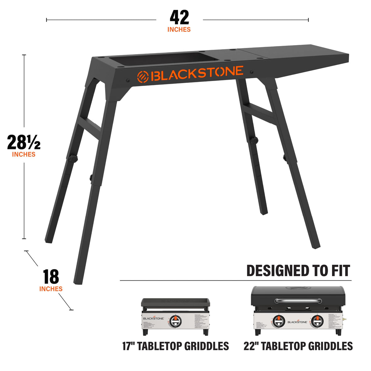 BLACKSTONE 5013 Collapsible Tabletop Griddle Stand, Black