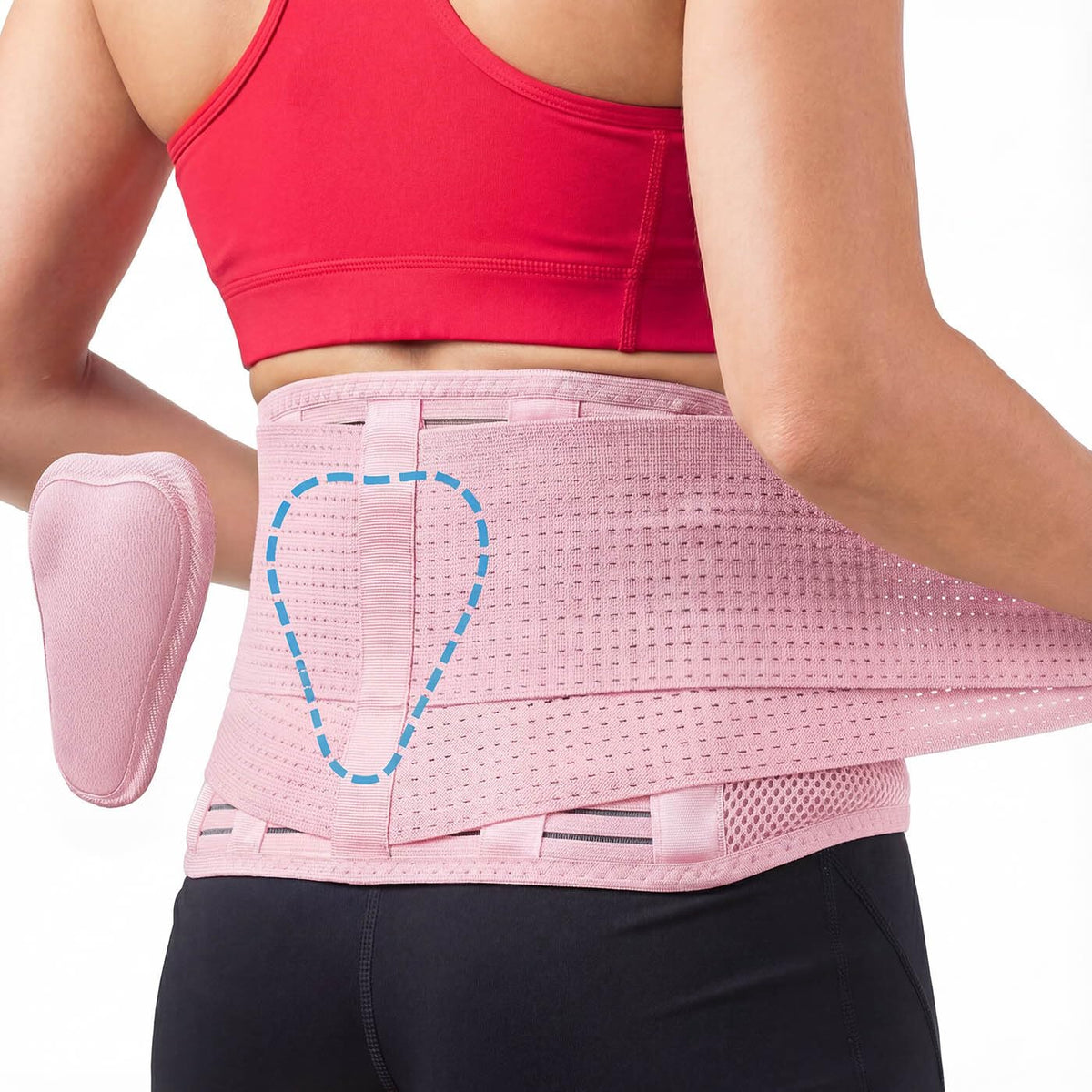 Sparthos Back Support Belt - Immediate Relief from Back Pain - Breathable With Lumbar Pad - Lower Backbrace For Home & Lifting At Work - For Men & Women - Fits 31–38″ Waist (Pink-S, Check Sizing)