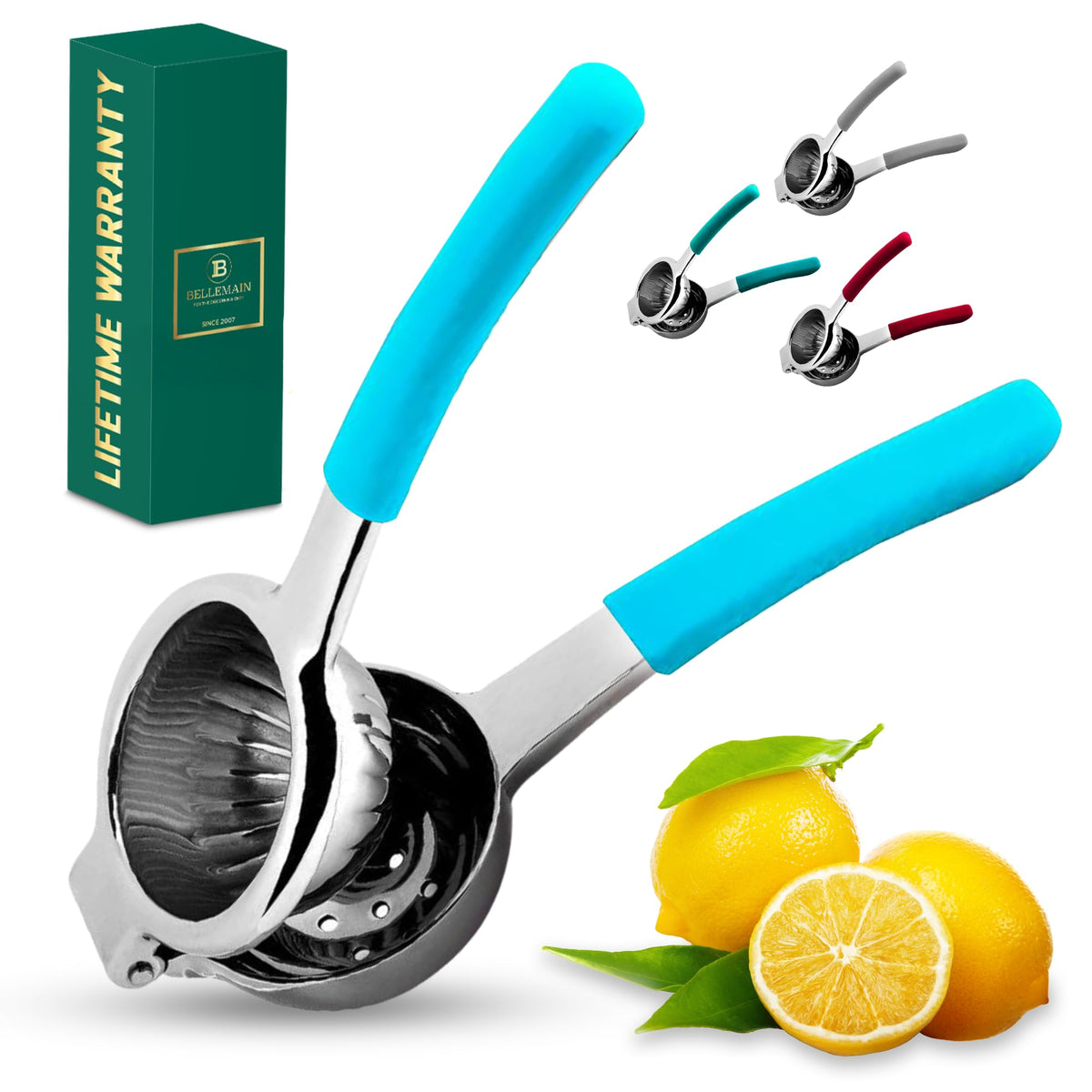 Bellemain Metal Lemon Squeezer, Stainless Steel Citrus Juicer, white